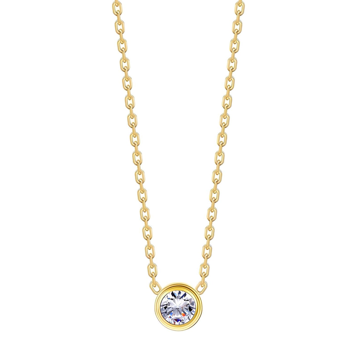 Golden Necklace with white stone