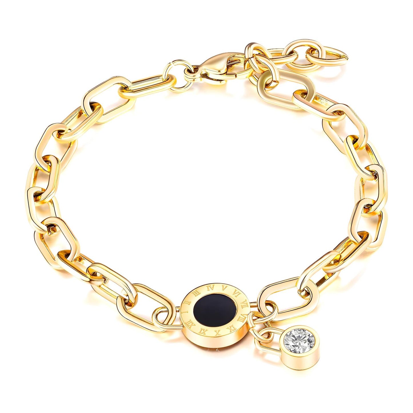 Roman Golden Bracelet with Black Stone