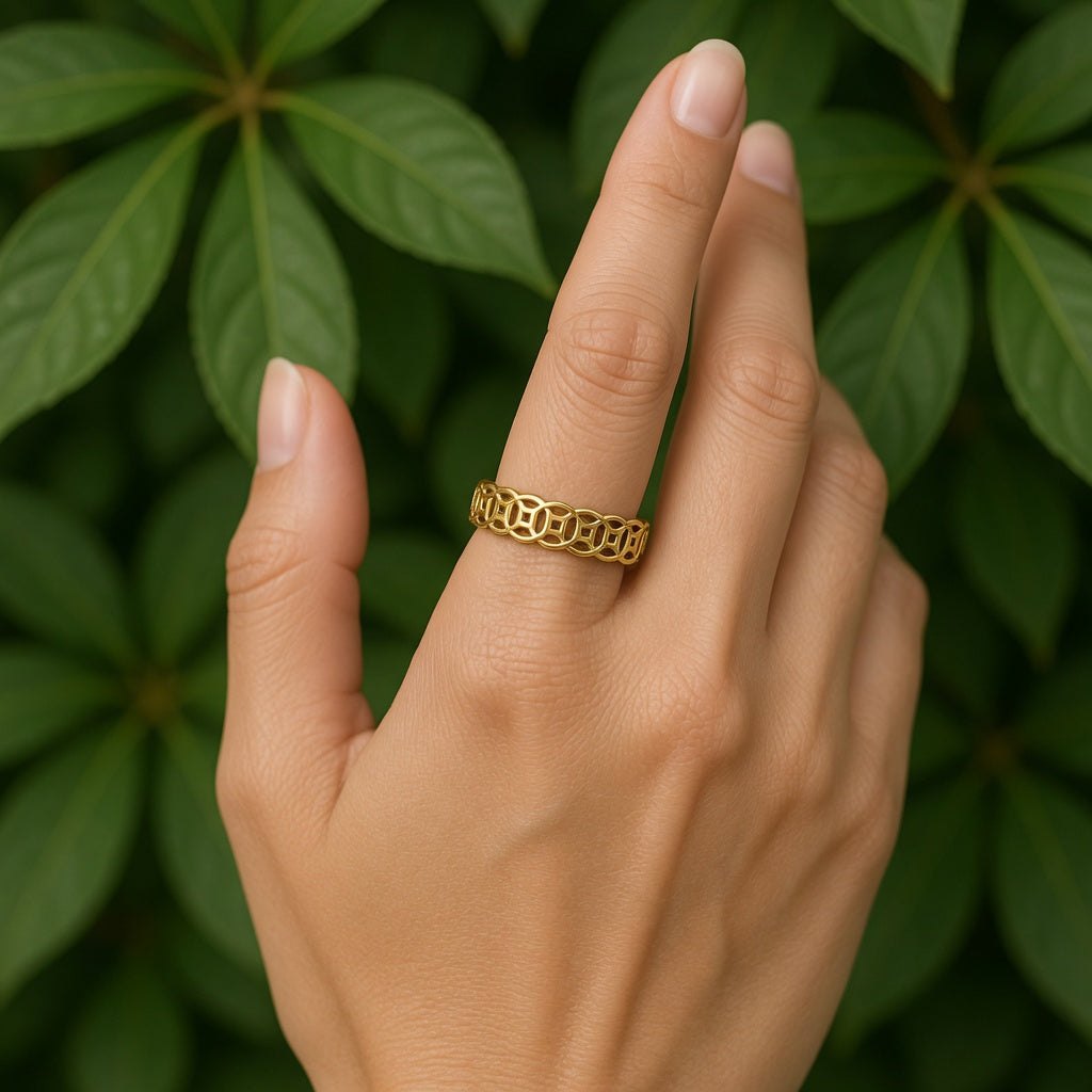 Gold Infinity Circles Ring