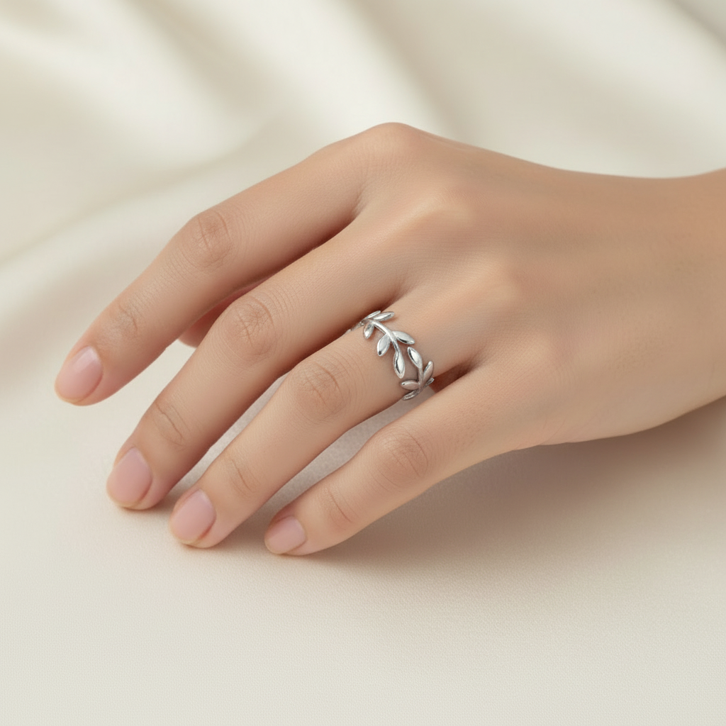 Silver Olive Leaf Ring