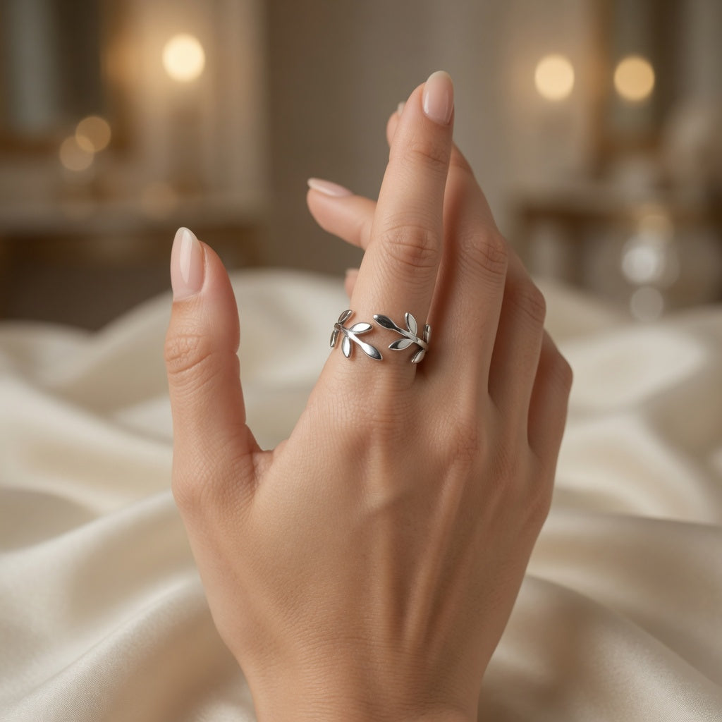 Silver Olive Leaf Ring