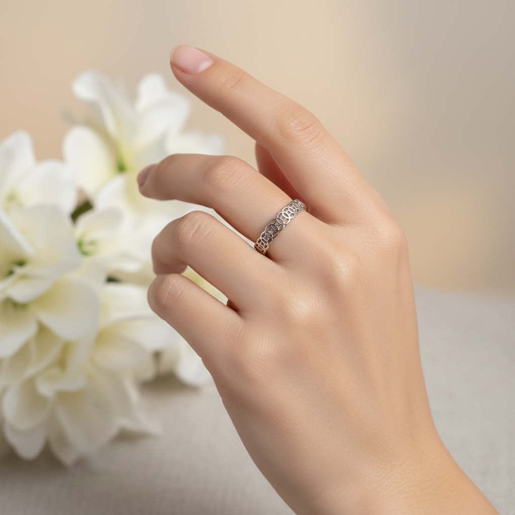 Silver Infinity Circles Ring