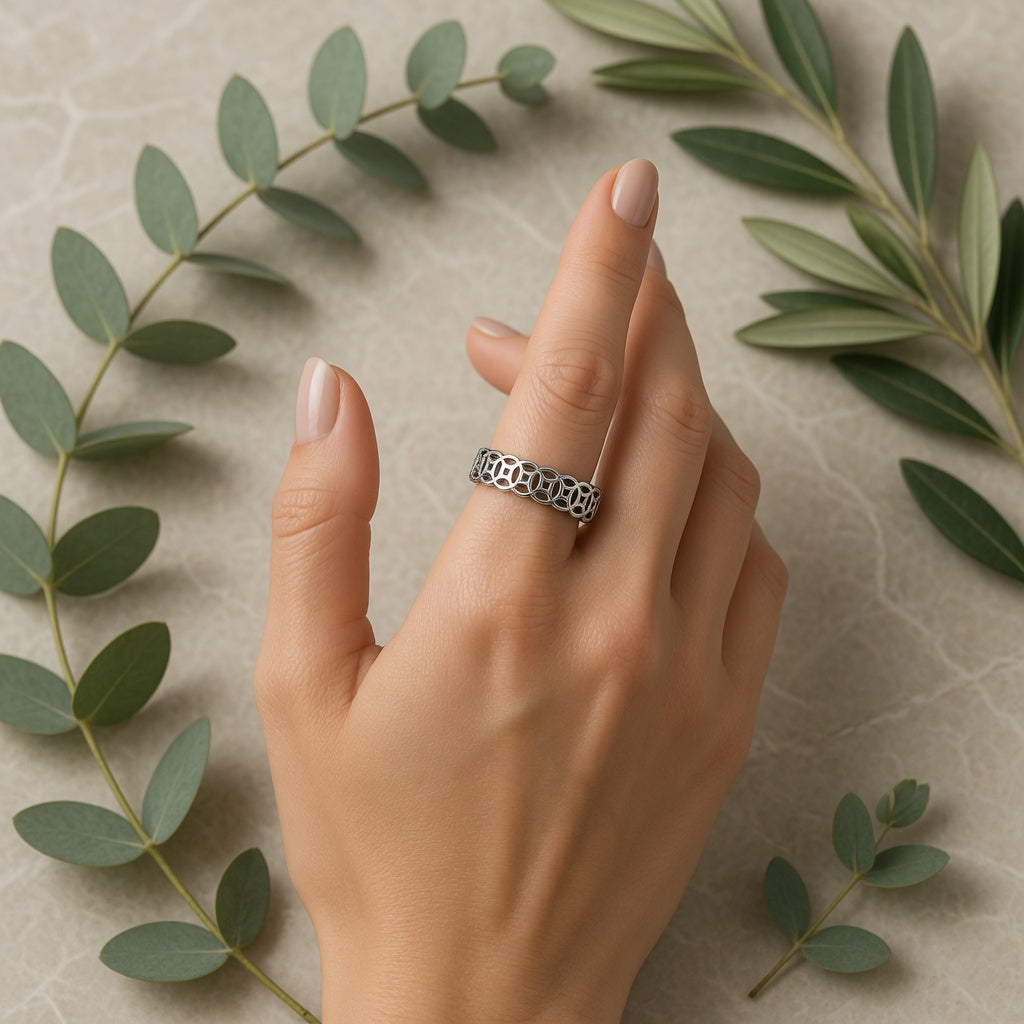 Silver Infinity Circles Ring