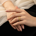 Golden Rope Eye Wrap Ring