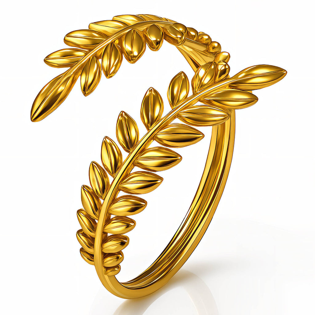 Double Feather Wrap Gold Ring