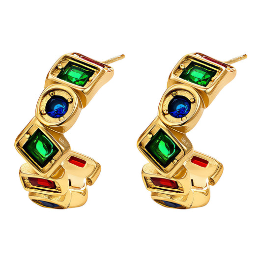Gold Plated Gemstone Earrings