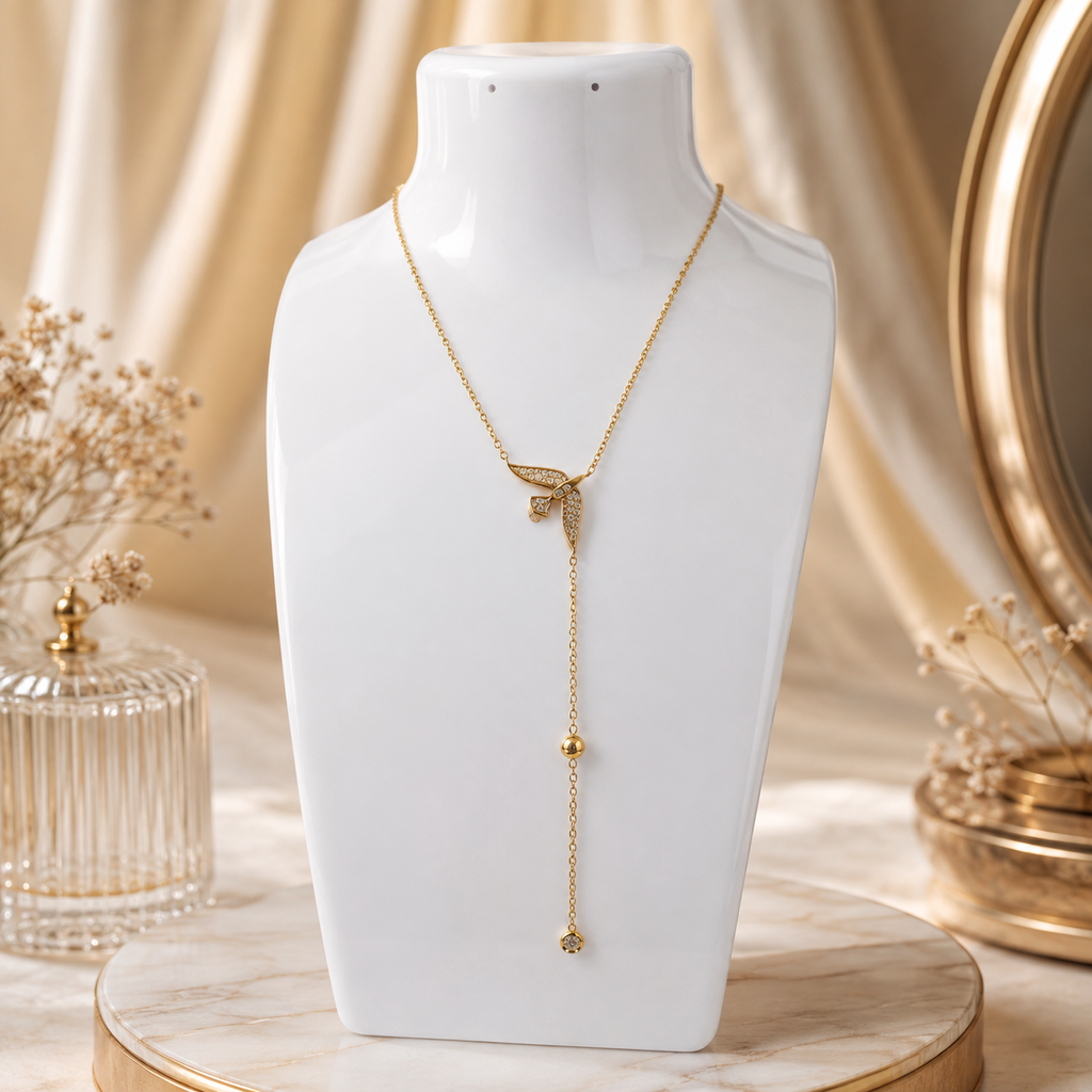 Gold Celeste Lariat Necklace