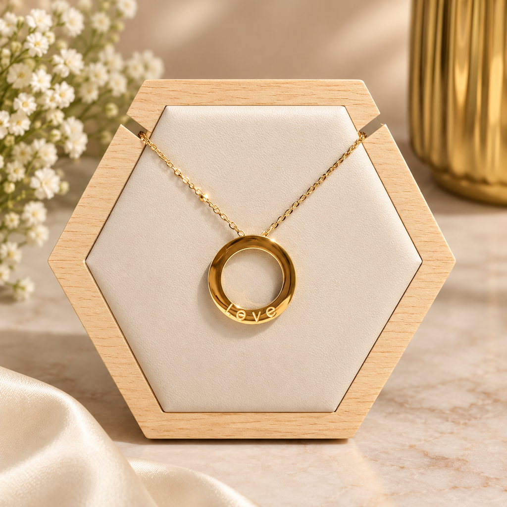 Gold Love Circle Necklace
