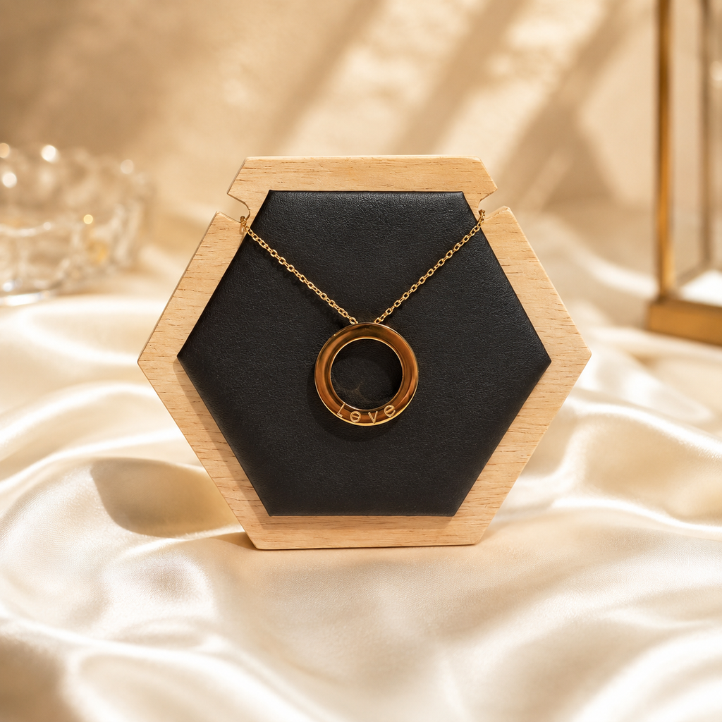 Gold Love Circle Necklace