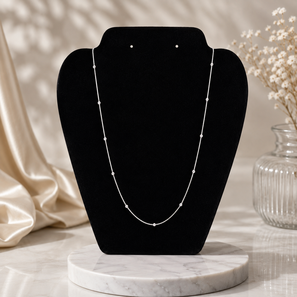 Silver Beaded Necklace