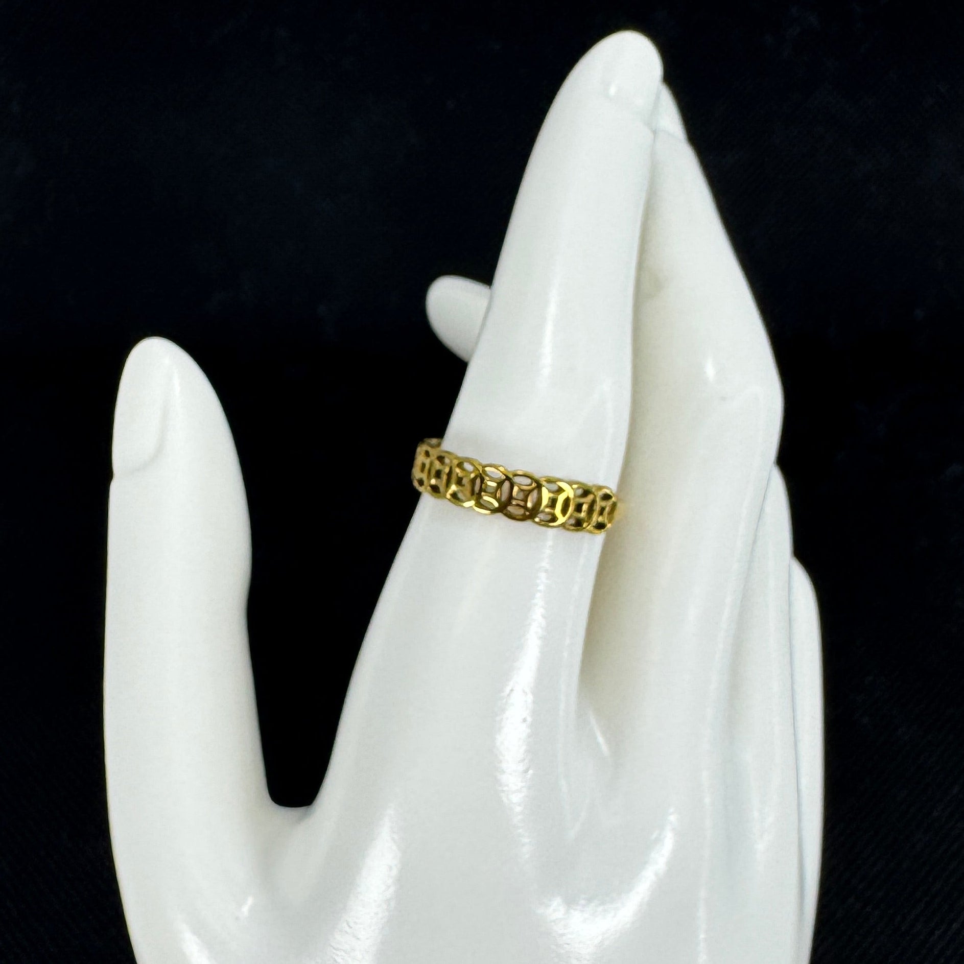 Gold Infinity Circles Ring