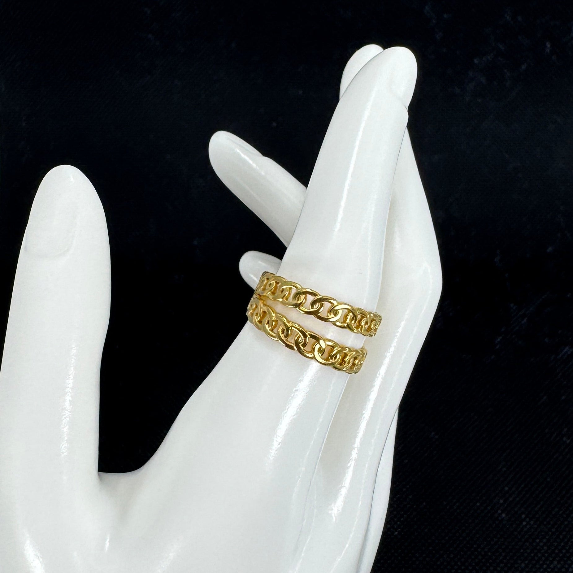 Golden Chain Stack Ring