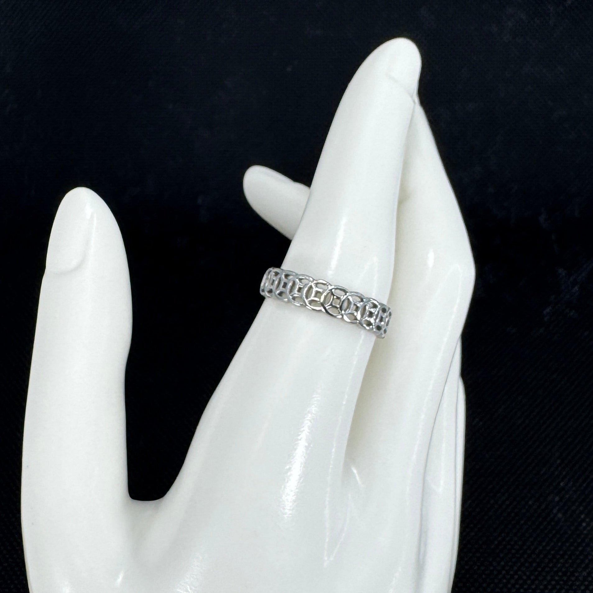 Silver Infinity Circles Ring