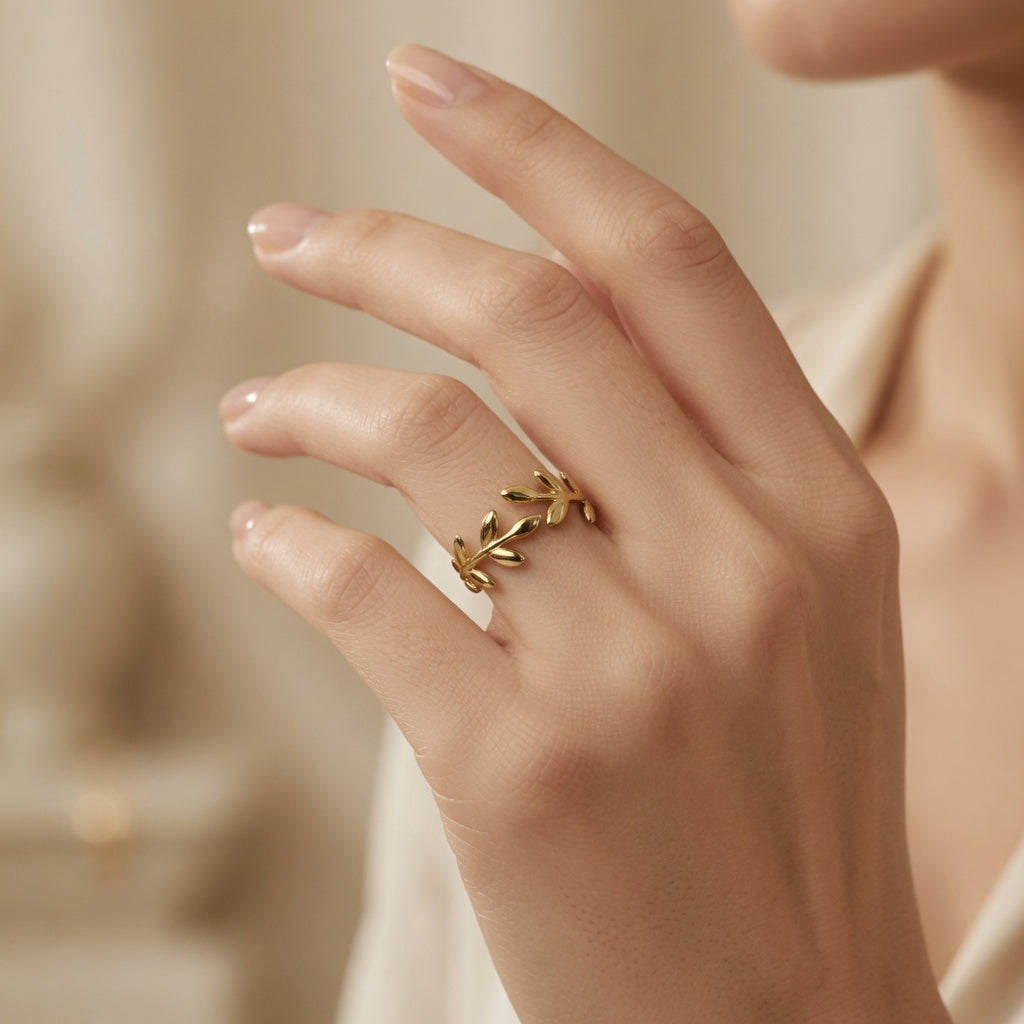 Gold Olive Leaf Ring