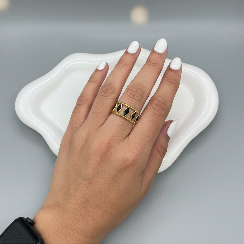 Black Eclipse Gold Ring