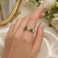 Midnight Bloom Floral Gold Ring