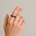 Black Hearts Gold Ring