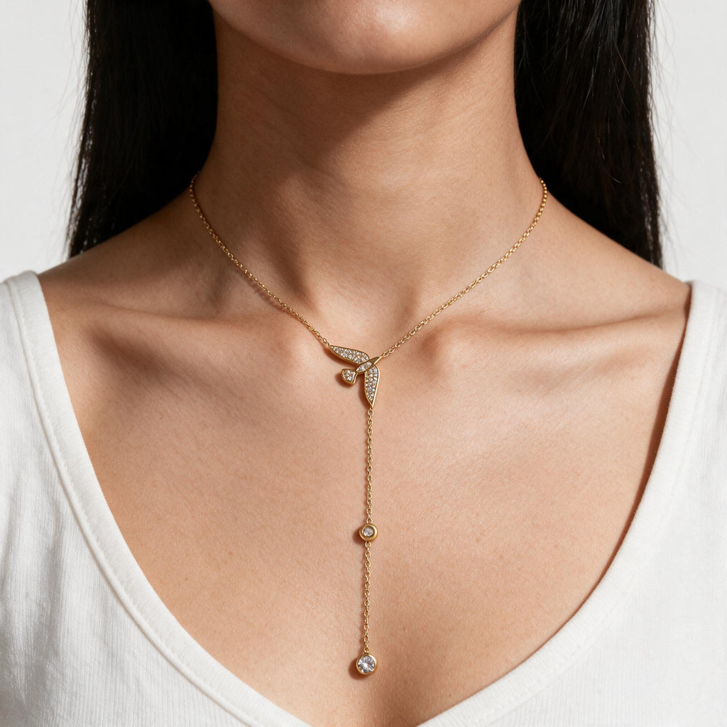 Gold Celeste Lariat Necklace
