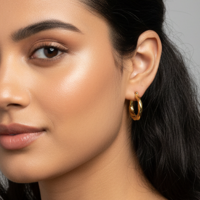 Gold Twisted Hoops