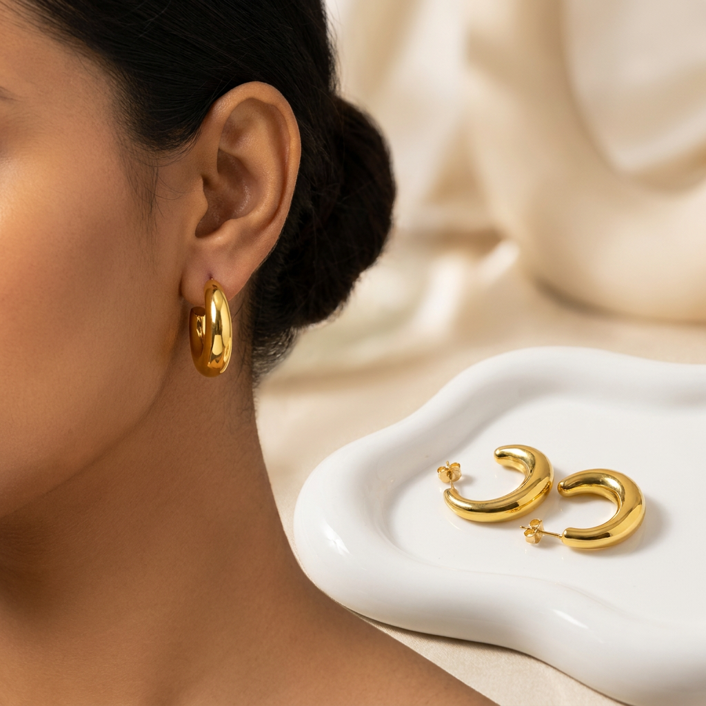 Gold Circle Hoops