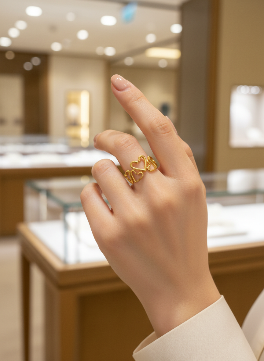 Open Heart Golden Ring