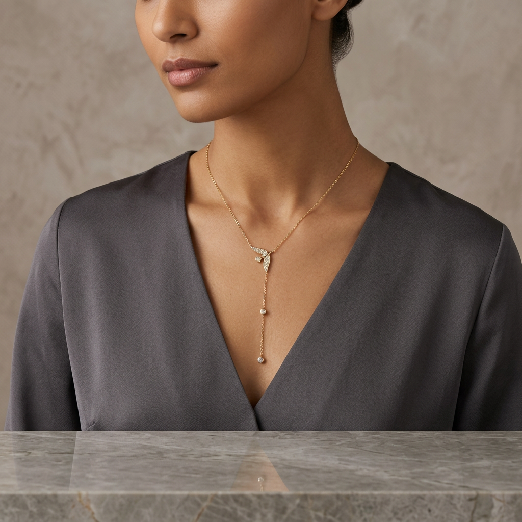Gold Celeste Lariat Necklace