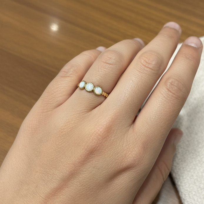 White Trilogy Gold Ring