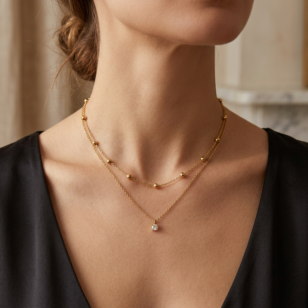 Golden Satellite Necklace